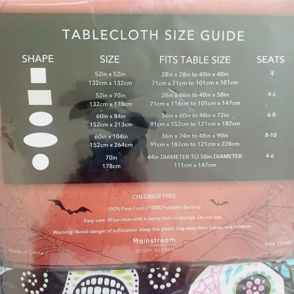 New Day of the Dead Vinyl Tablecloth 60in x 104in Oval Mexican Skulls Easy Care - Picture 5 of 6